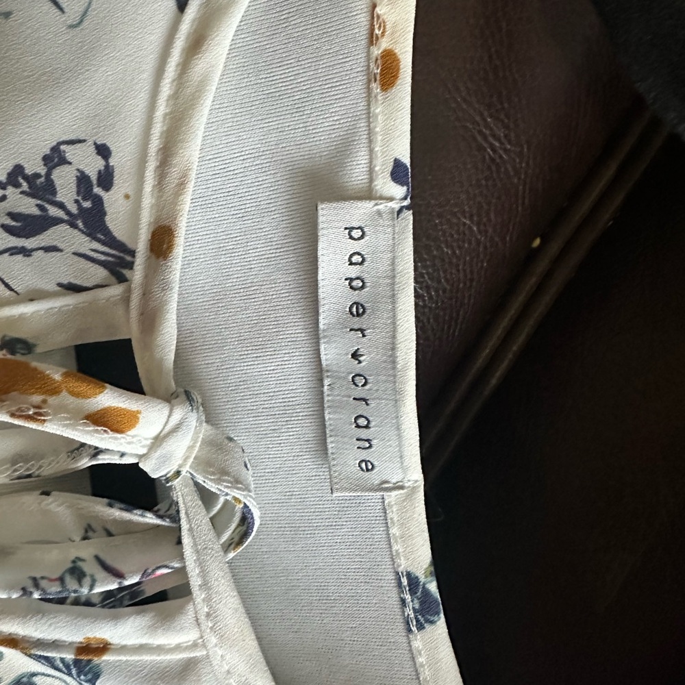 Paper Crane White and Blue Floral Mini Dress